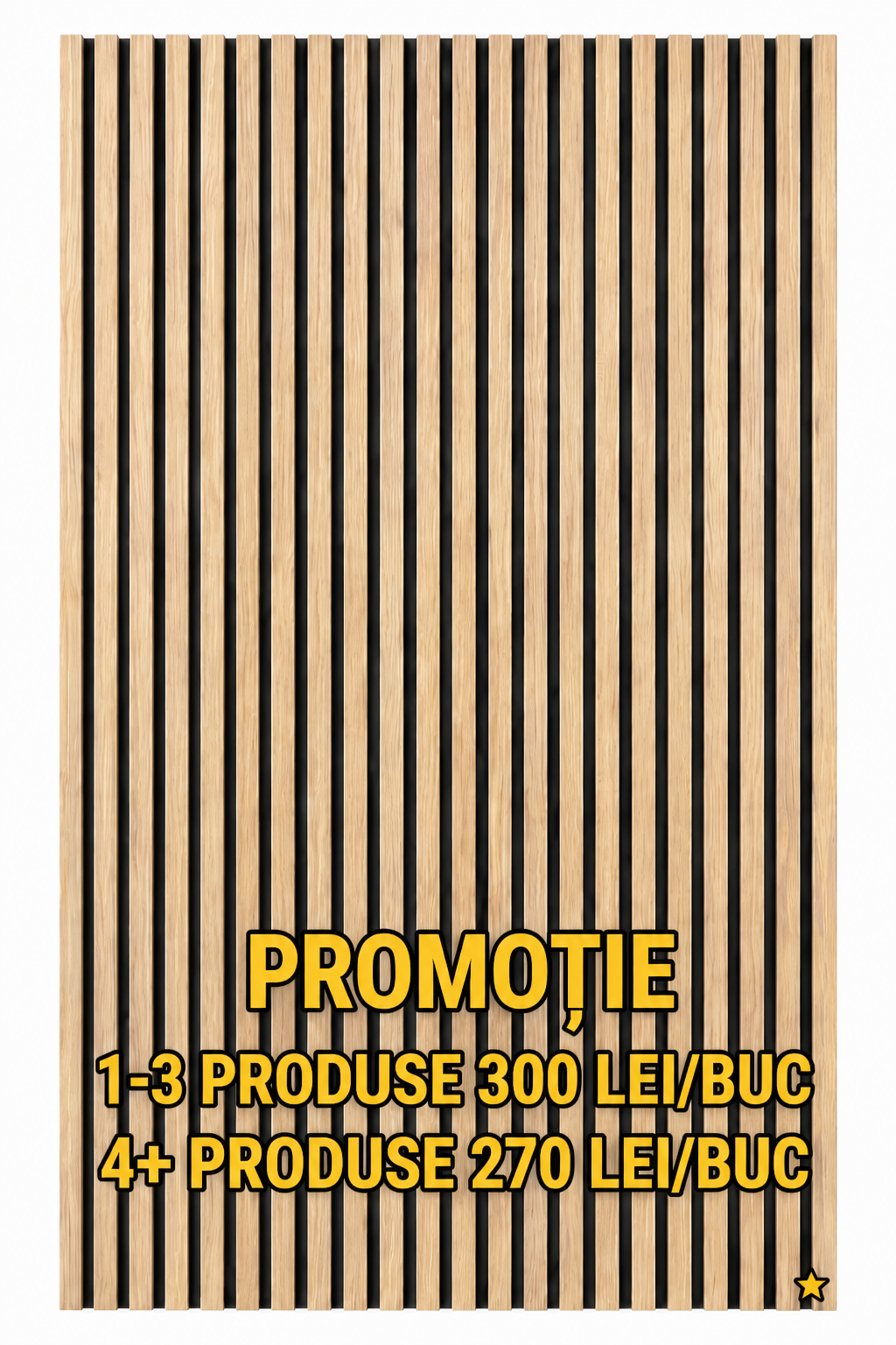 Panou Riflaj Decorativ, MDF, 2800 x 1000 x 11 mm, Stejar Deschis