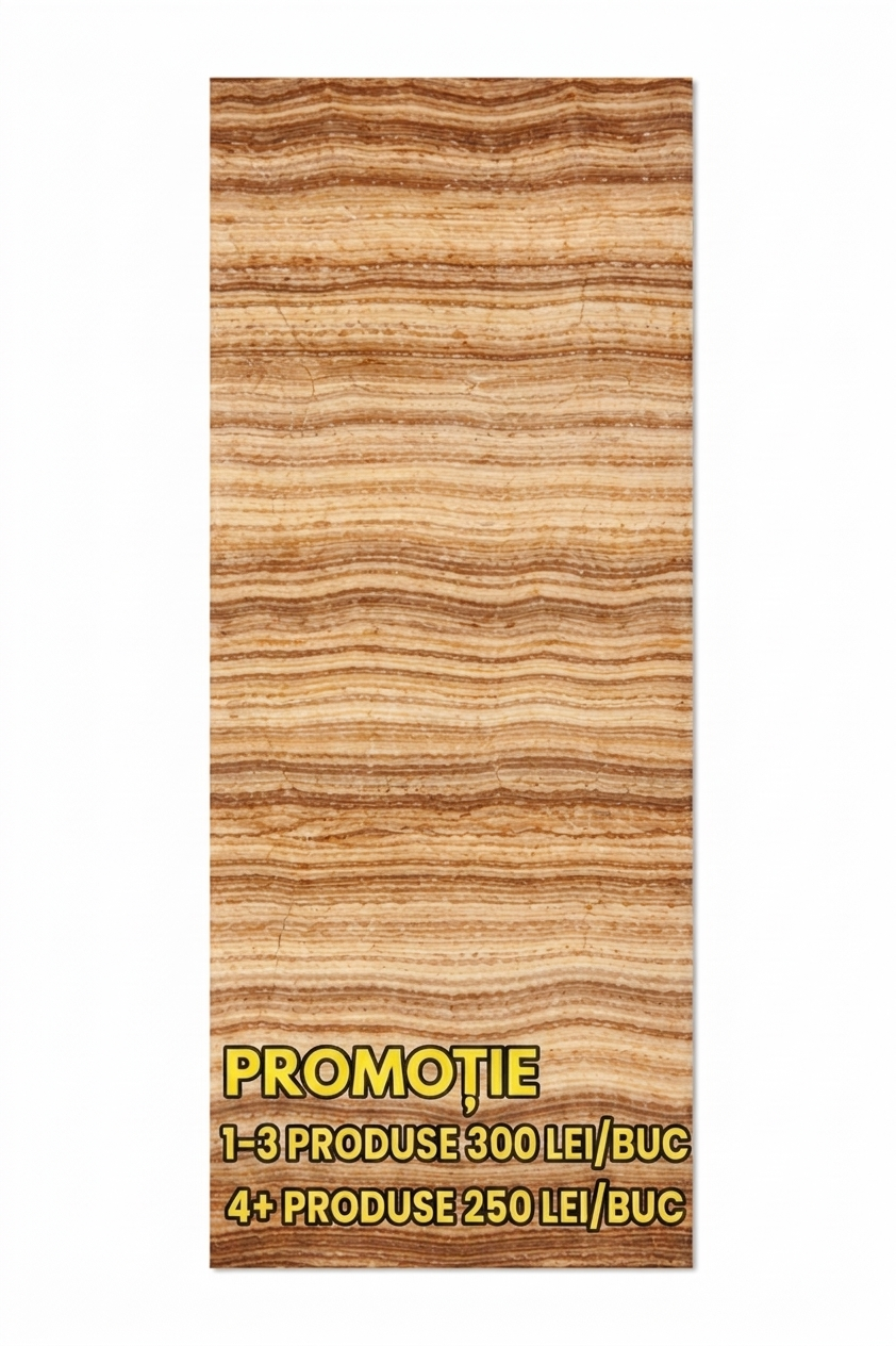 Placa Decorativa SPC Imitatie Marmura, 2800 x 1200 x 3 mm, Brown Waves (Suprafata Lucioasa)