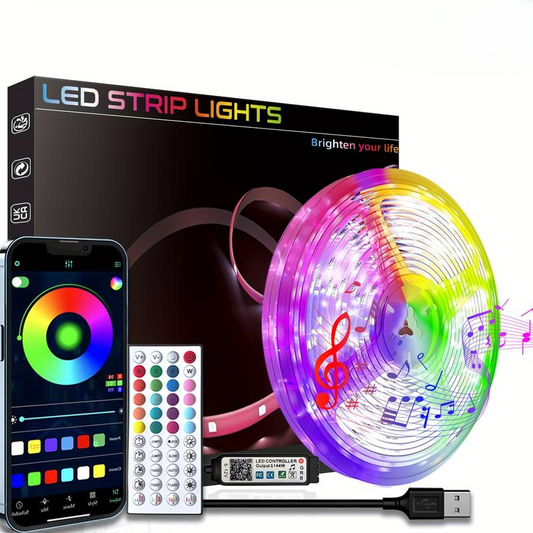 Kit Banda LED Inteligenta RGB pentru Dormitor, TV, Living sau orice Incapere, conectivitate USB, 10 m - InteriorLuxDesign