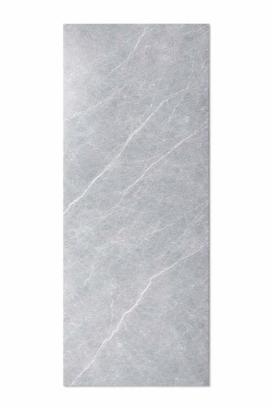 Placa Decorativa SPC Imitatie Marmura, 2800 x 1200 x 3 mm, Gri cu Linii Albe (Suprafata Lucioasa)