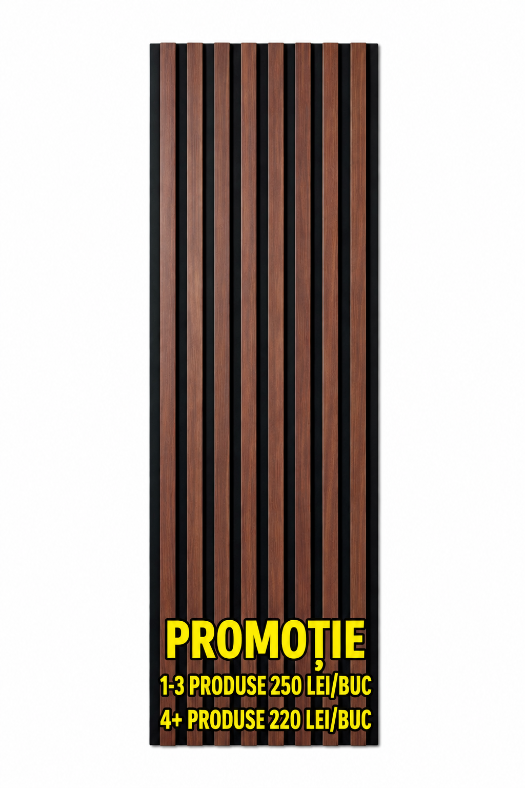 Panou Riflaj Decorativ, MDF, 2800 x 500 x 24 mm, Wenge