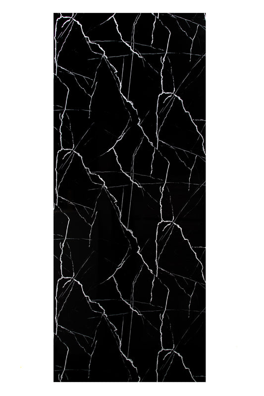 Placa Decorativa PVC Imitatie Marmura, 2800x1200 mm, Negru cu Alb - PanelDecorArt