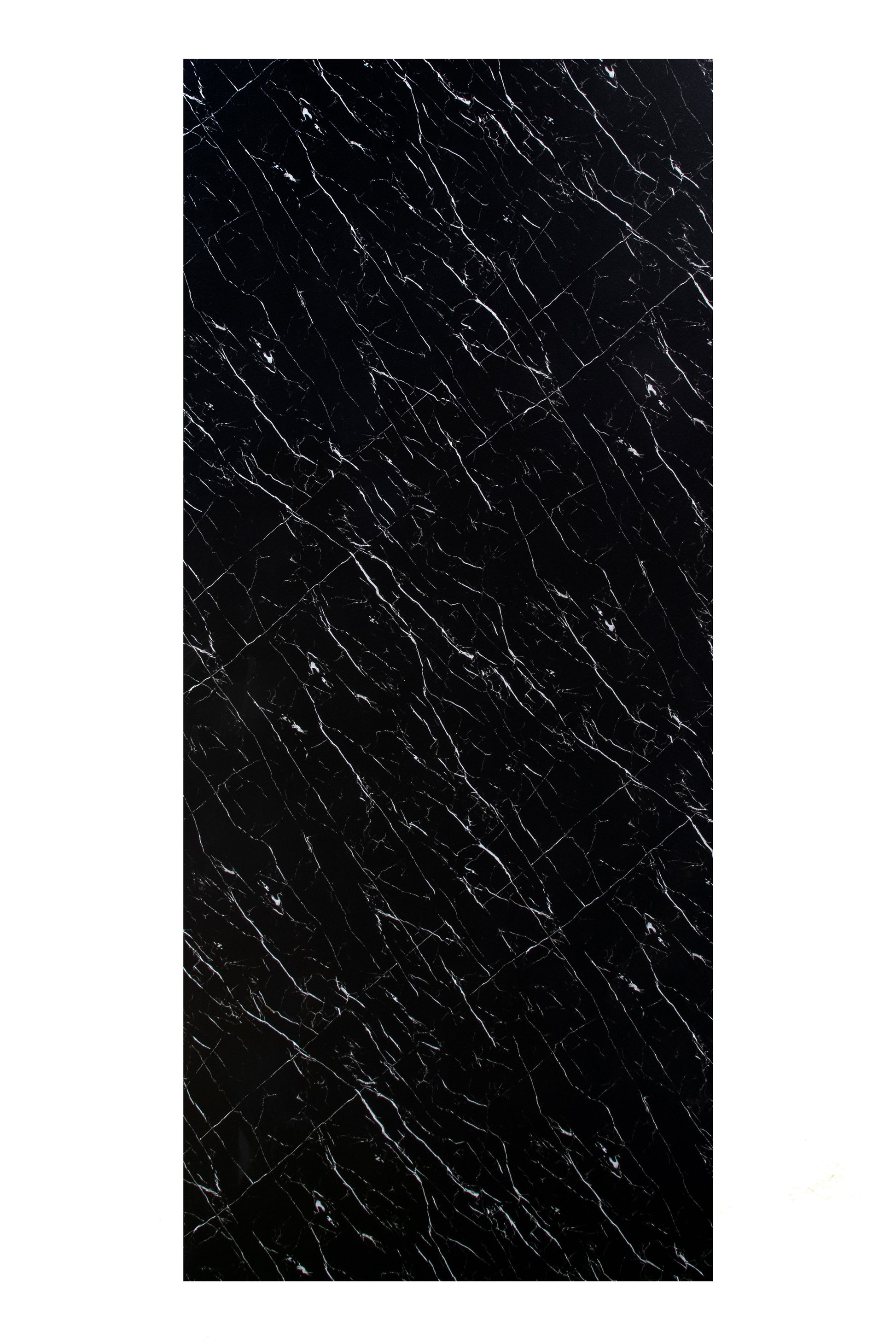 Placa Decorativa PVC Imitatie Marmura, 2800x1200 mm, Negru mat cu Veniatura Alba - PanelDecorArt