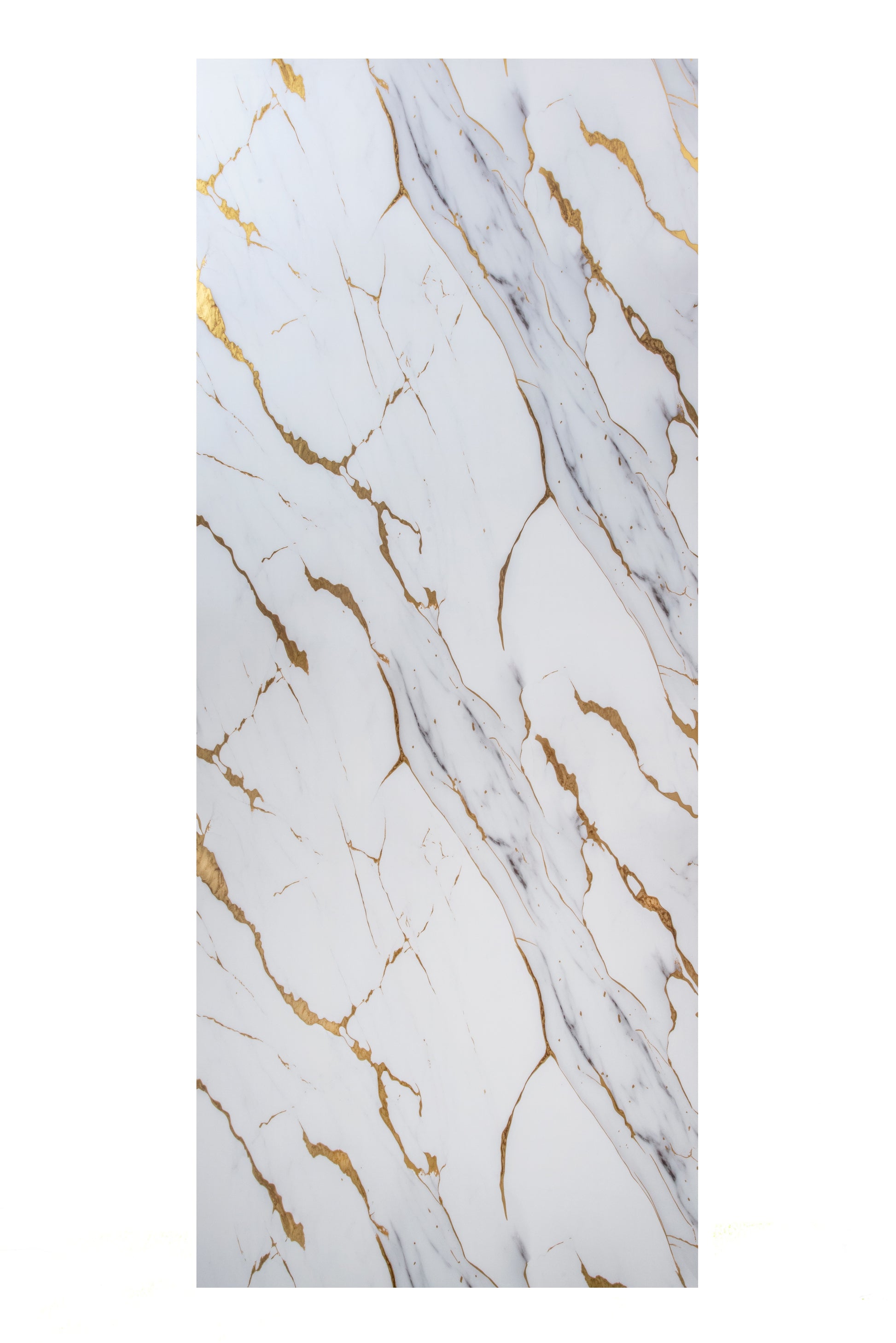 Placa Decorativa PVC Imitatie Marmura, 2800x1200 mm, White and Gold Luxury - PanelDecorArt