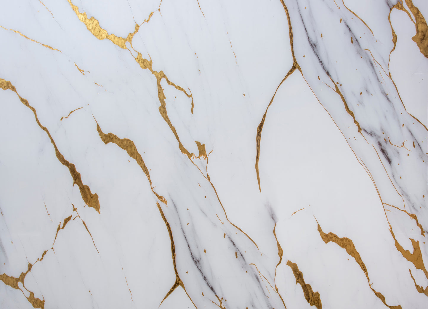 Placa Decorativa PVC Imitatie Marmura, 2800x1200 mm, White and Gold Luxury - PanelDecorArt