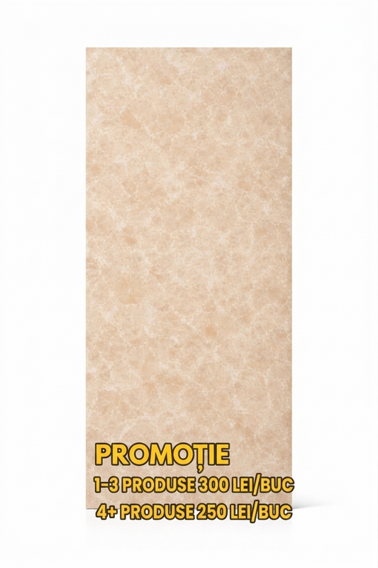 Placa Decorativa SPC Imitatie Marmura, 2800 x 1200 x 3 mm, Model Marmură Bej (Suprafata Lucioasa)
