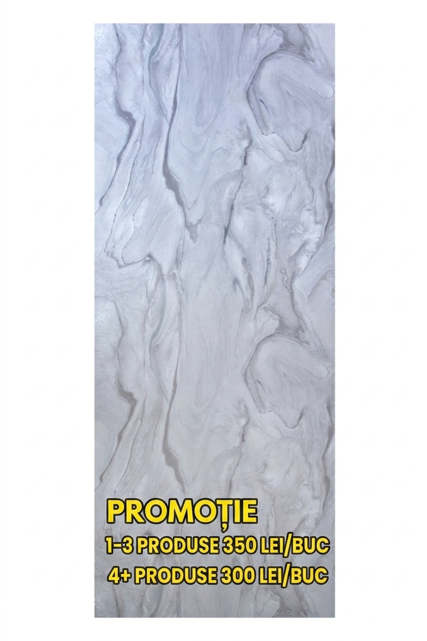 Placa Decorativa SPC Imitatie Marmura, 2800 x 1200 x 3 mm, Cloudy Gray(Suprafata Mata)