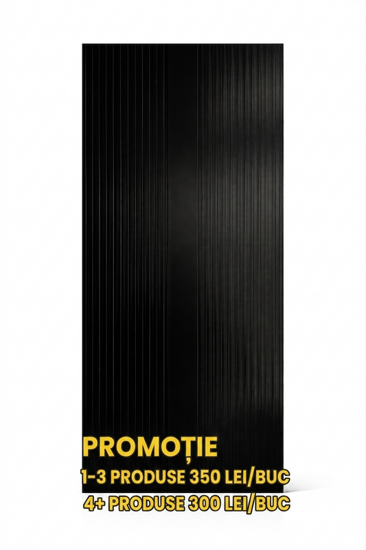 Placa Decorativa SPC Imitatie Marmura, 2800 x 1200 x 5 mm, Black with 3D Lines