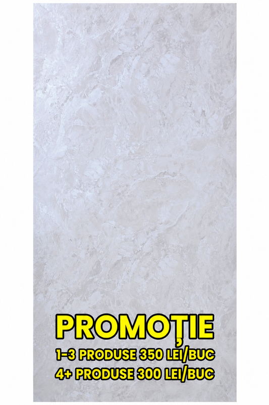 Placa Decorativa PVC Imitatie Marmura, 2800x1200 mm, Alb Stucco (Suprafata Mata)