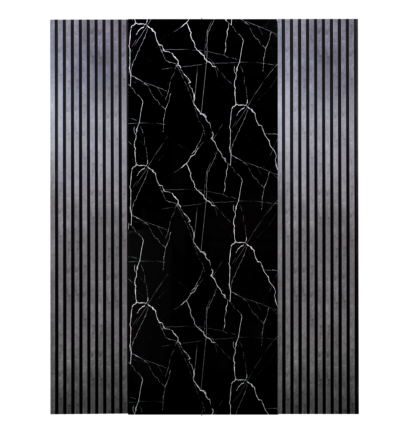 Pachet cu 2 panouri riflaj antracite si o placa decorativa neagra cu alb – PanelDecorArt