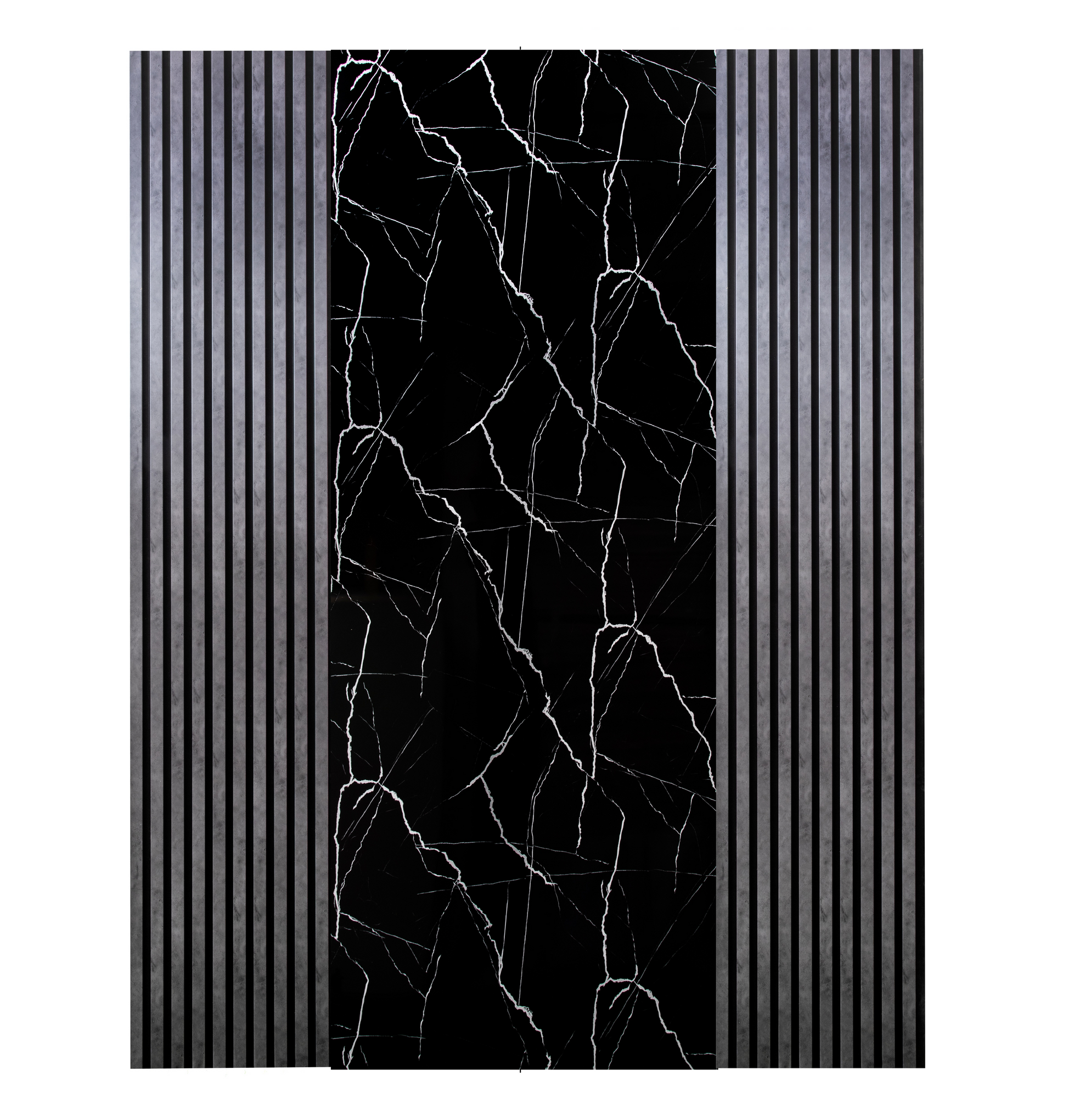 Pachet cu 2 panouri riflaj antracite si o placa decorativa neagra cu alb – PanelDecorArt