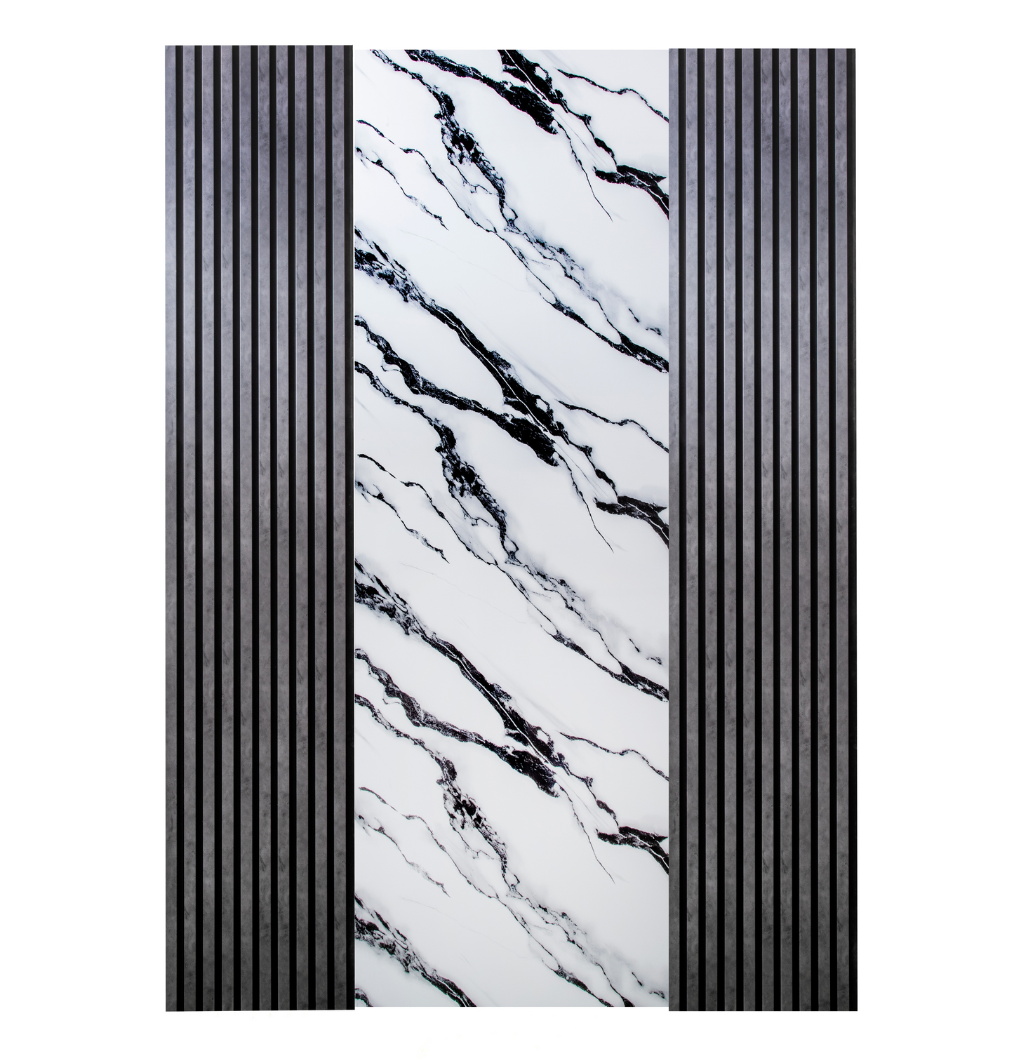 Pachet cu 2 panouri riflaj antracite si o placa decorativa alba cu negru – PanelDecorArt