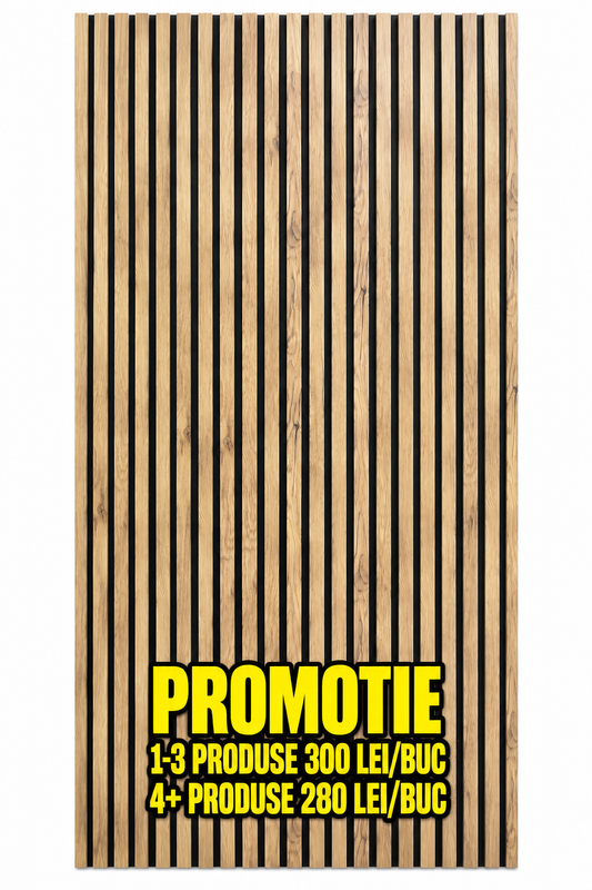 Panou Riflaj Decorativ, MDF, 2800 x 1000 x 10 mm, Stejar Rustic